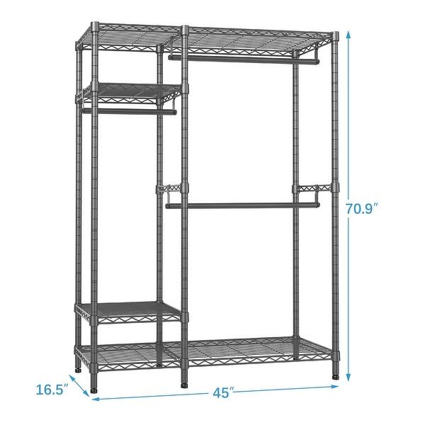 Garment Rack Heavy Duty Clothing Rack, 4 Tiers Wire Shelving Clothes ...