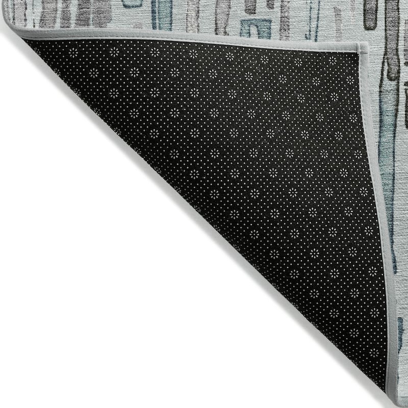HomeRoots Striped Modern Rectangle Outdoor Rug