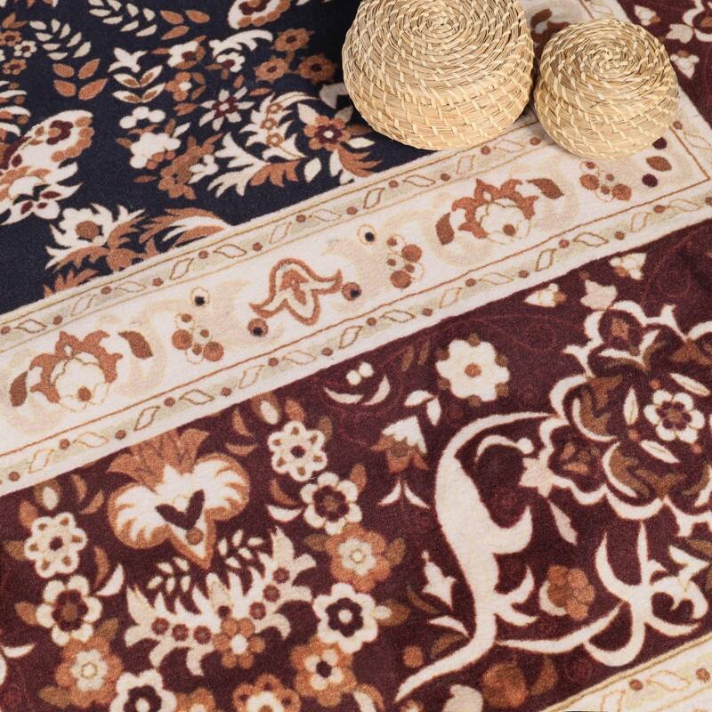 Superior Nanterre Floral Medallion Washable Indoor Runner or Area Rug