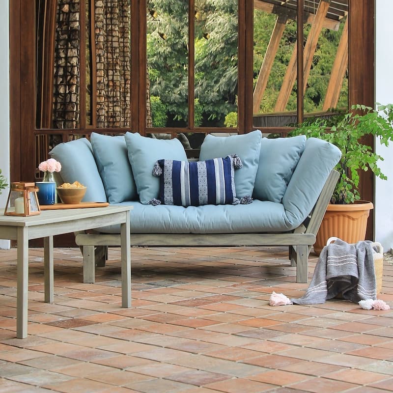 Cambridge Casual West Lake Convertible Wood Outdoor Sofa Daybed