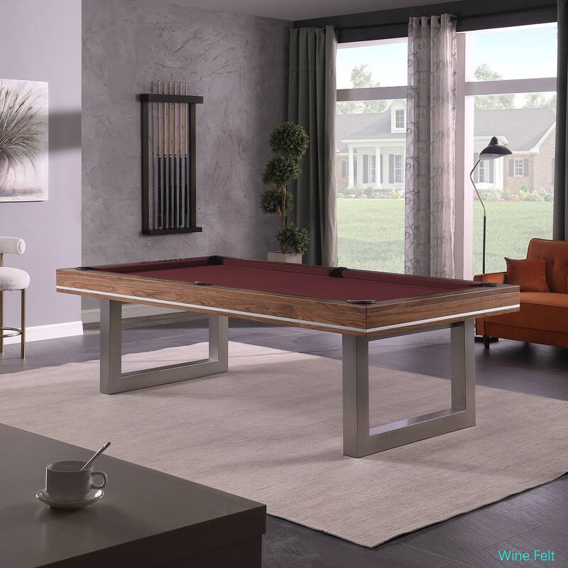 Harmony Walnut 7ft Billiard Slate Pool Table - Red/Purple