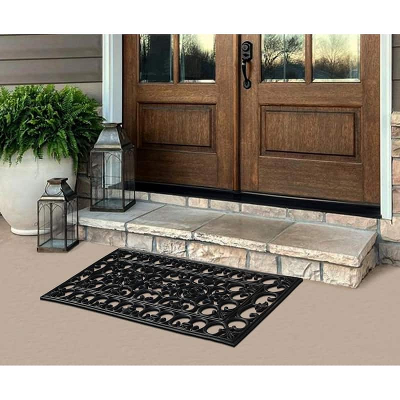 A1HC 100% Rubber Beautifully Hand Finished Elegant Large Doormat for Indoor Outdoor Use