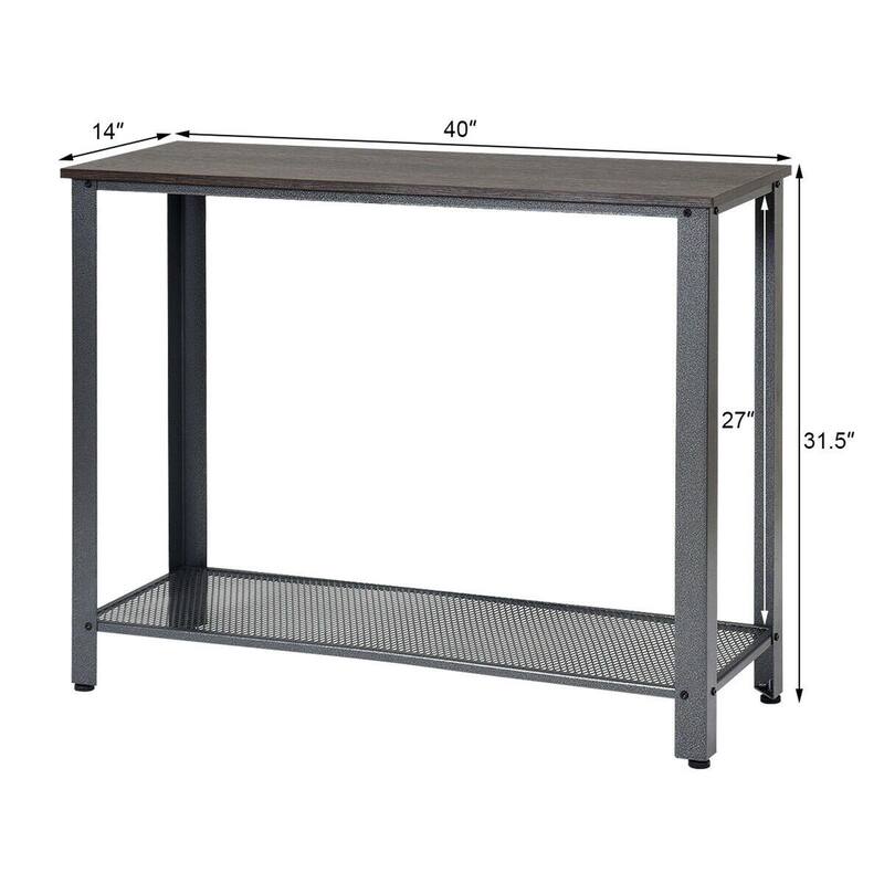 Console Sofa Table W/ Storage Shelf Metal Frame Entryway Table
