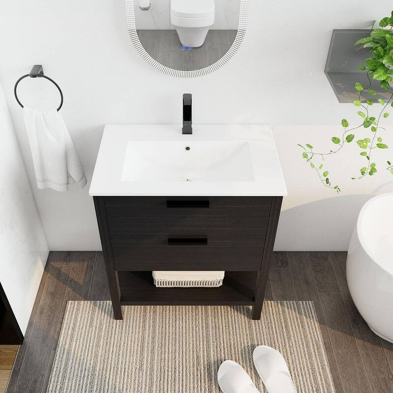 30" Bathroom Vanity with Sink and 2 Soft-Close Drawers