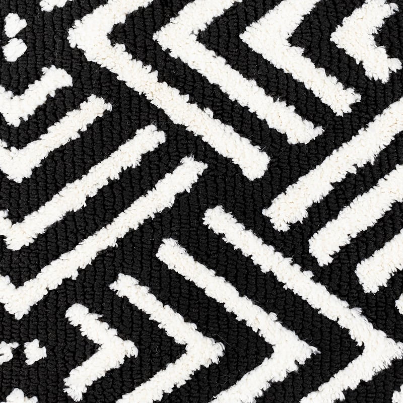 Darza Bold Geometric Knitted Throw Pillow