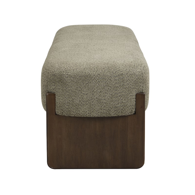 Christopher Knight Home - Gazena Beige Large Ottoman Bench with Rubberwood Base - 64" W x 18.5" D x 18.5" H