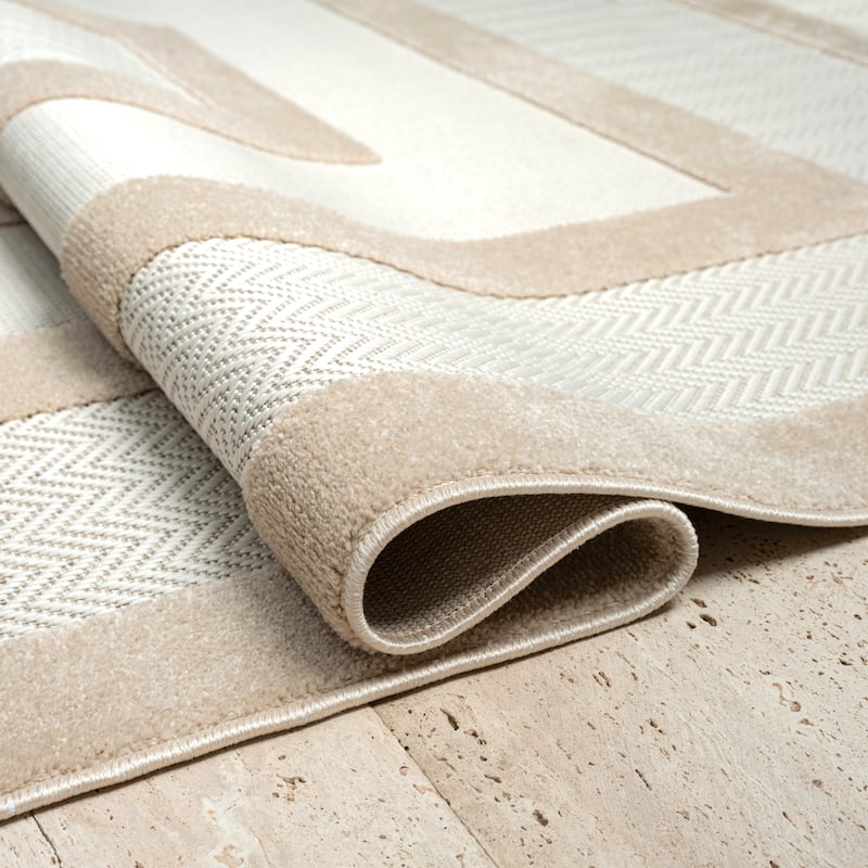 Abani Rugs Dusk Collection DUS130A Modern Rectangles Area Rug