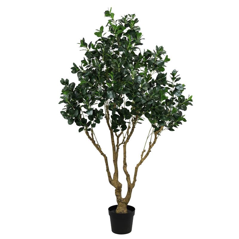 7.2FT Tall Artificial Silk Tree Large Faux Greenery Plant with Lifelike Leaves Potted Fake Plant, 1pc/set