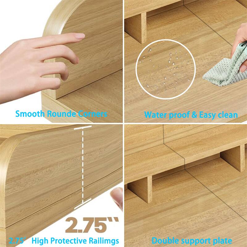 Wood Laundry Washer Shelf Countertop with Double Layer