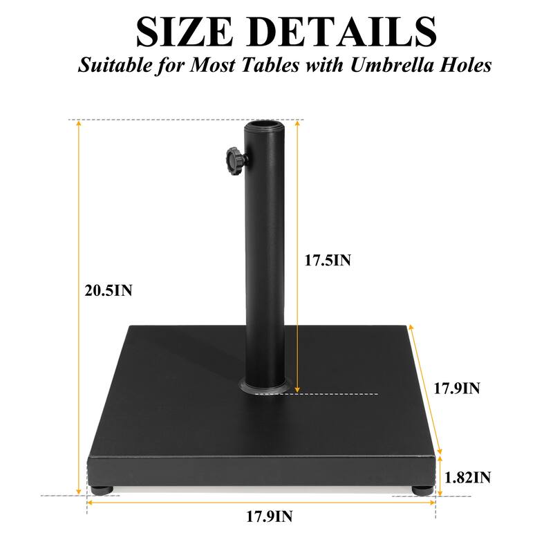 VredHom Outdoor Patio Market Umbrella Square Base Stand