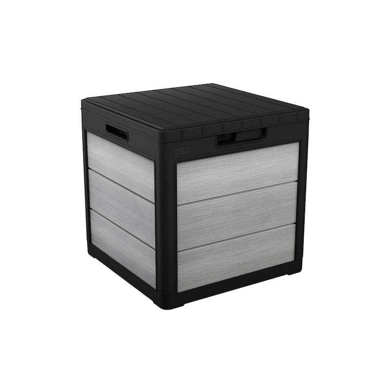 Keter Denali 30 Gallon Compact Durable Resin Outdoor Storage Deck Box For Furniture and Supplies, Grey - Grey