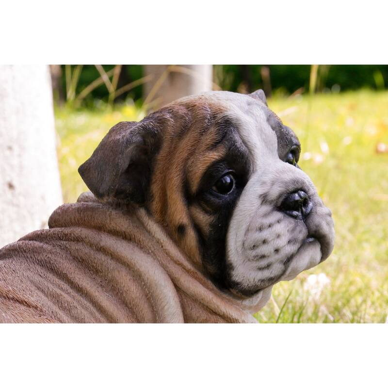 19" Lying Bulldog Puppy Outdoor Garden Statue