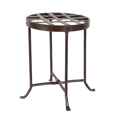 Achla Designs Small Round Table Flowers Plant Stand, 12 Inch Tall, Roman Bronze Powder Coat Finish