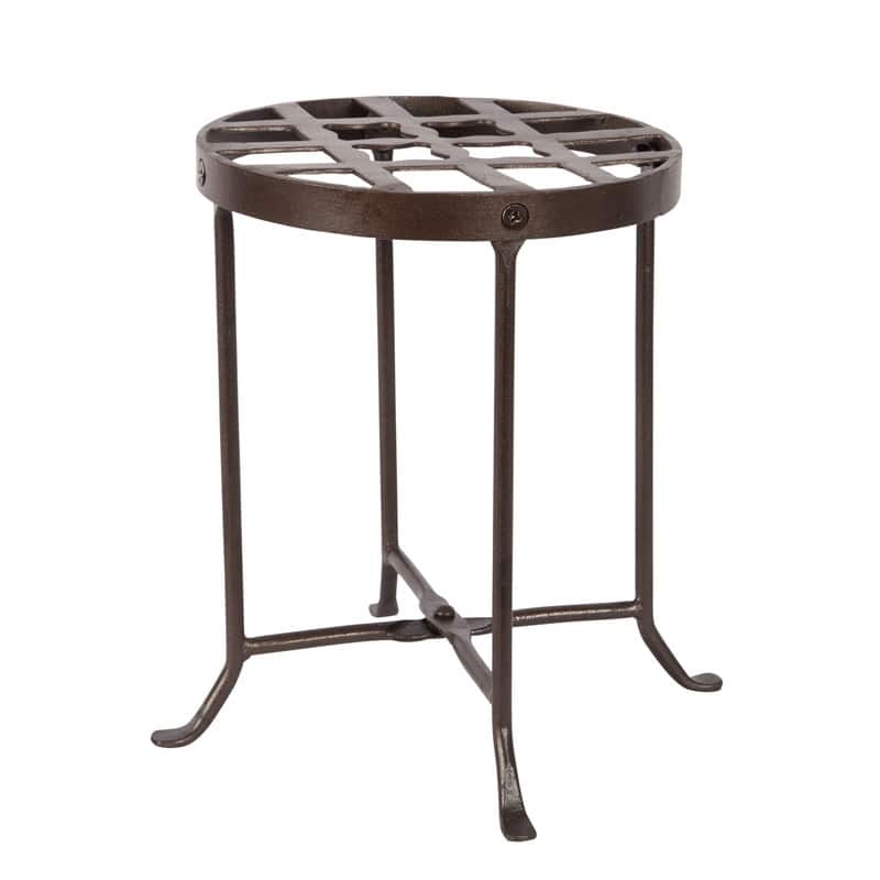 Achla Designs Small Round Table Flowers Plant Stand, 12 Inch Tall, Roman Bronze Powder Coat Finish