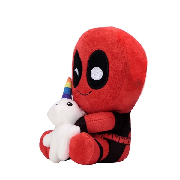 deadpool with unicorn plush