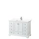 Option White, Chrome Trim, White Cultured Marble Top