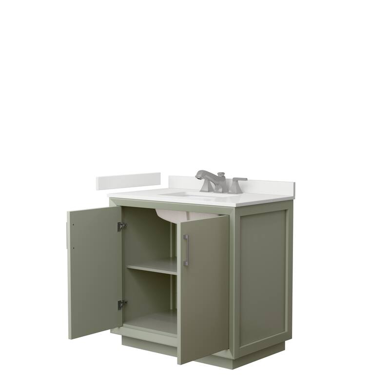 Strada 36-inch Single Vanity, Quartz Top