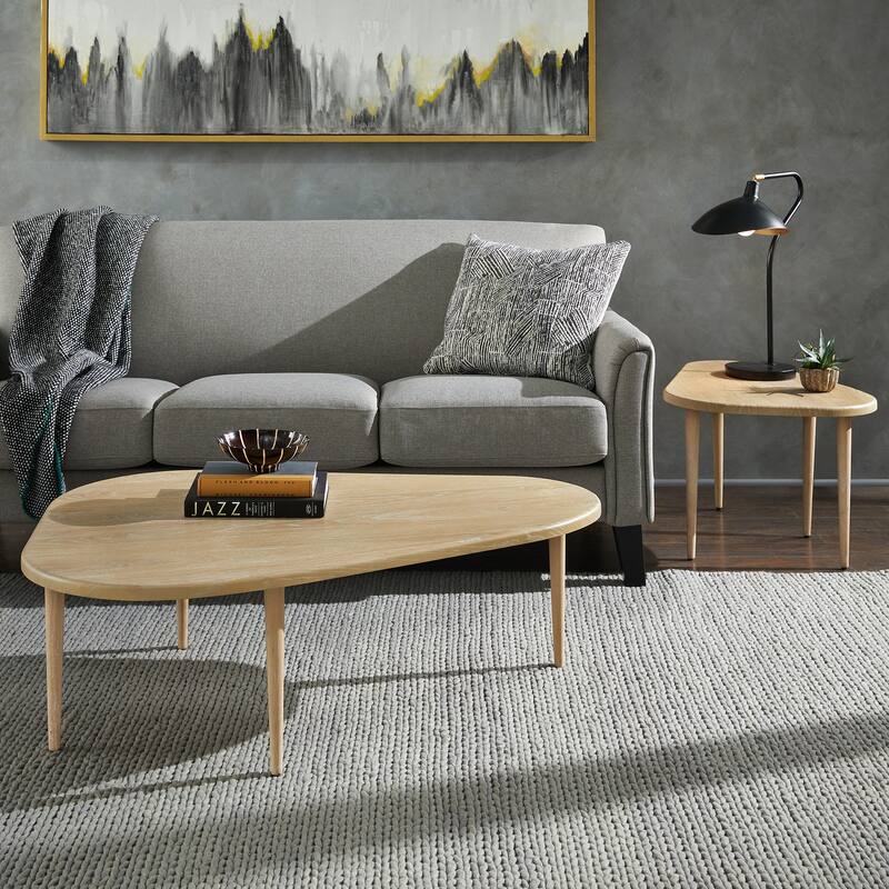 Tirana Wood Finish Teardrop Nesting Coffee Tables by iNSPIRE Q Modern