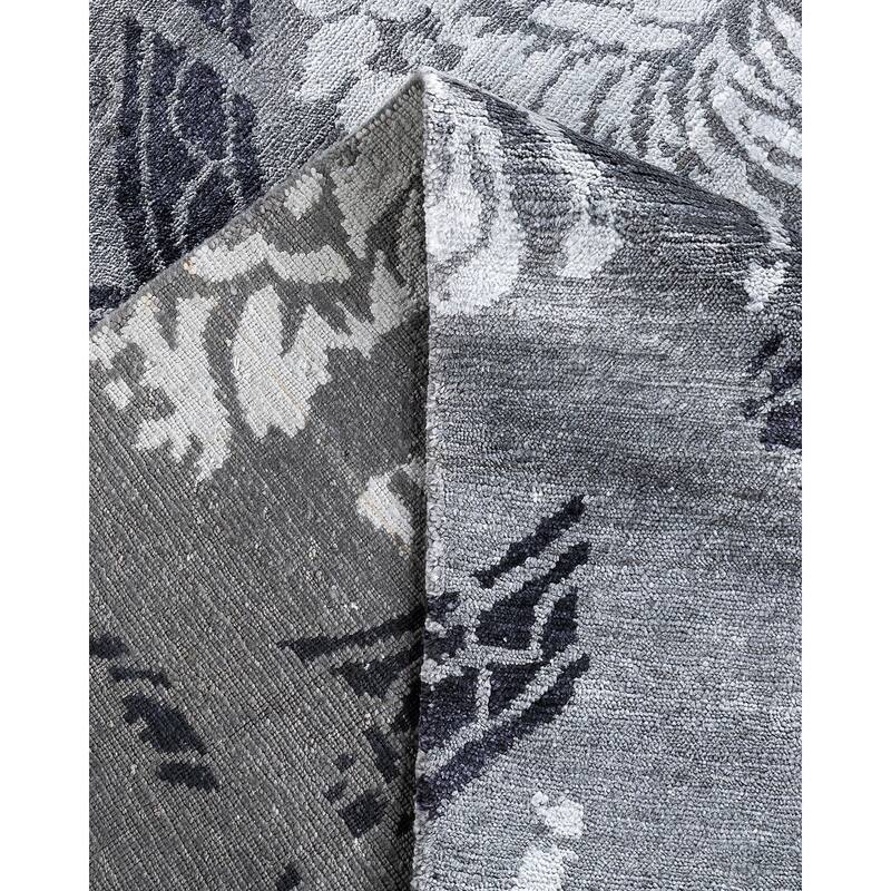 Modern One-of-a-Kind Hand-Knotted Area Rug - Gray, 9' 2" x 12' 5" - 9' 2" x 12' 5"