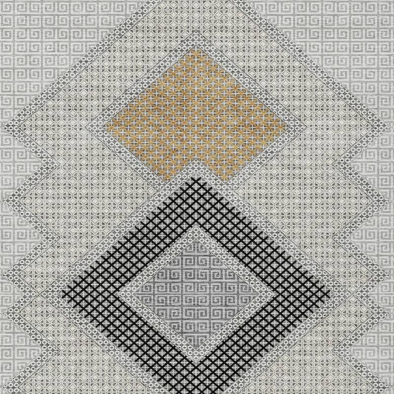 HomeRoots Geometric Transitional Rectangle Outdoor Rug
