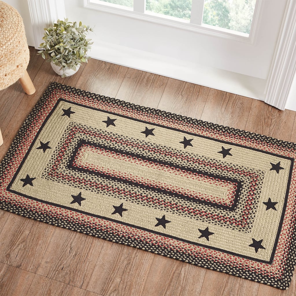 Colonial Star Jute Rug Rect w/ Pad 27x48 - 27" x 48" Rectangle