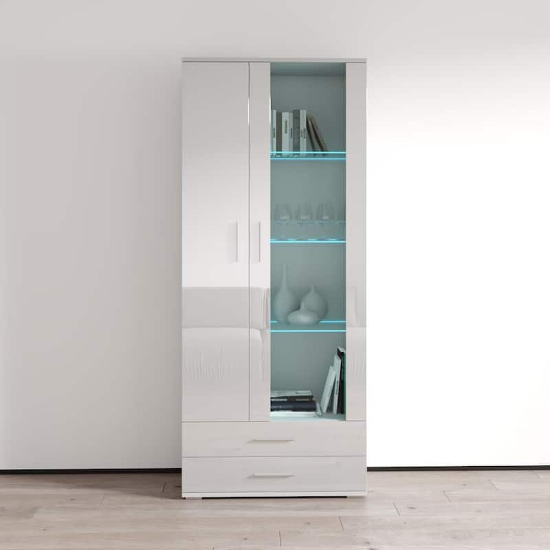Soho Modern 2-door Modular Bookcase - White