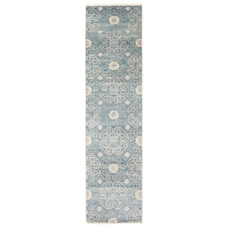 ECARPETGALLERY Hand-knotted Mystique Dark Teal Wool Rug - 2'8 x 10'0 - Dark Teal - 2'8 x 10'0