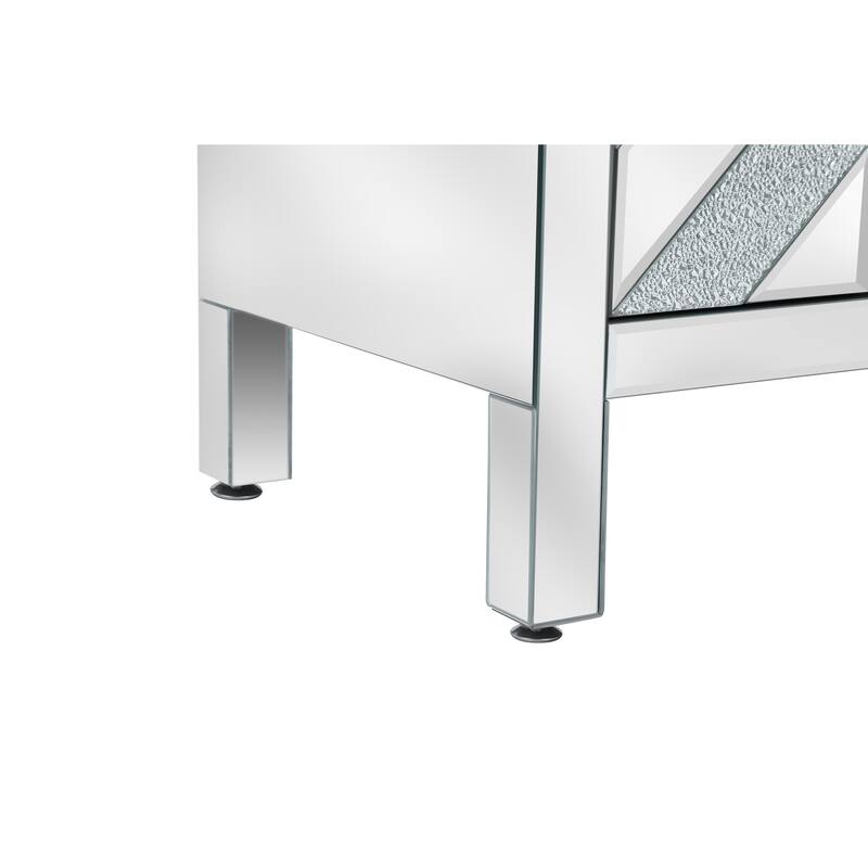 Storage Cabinet with Mirror Trim and M Shape Design