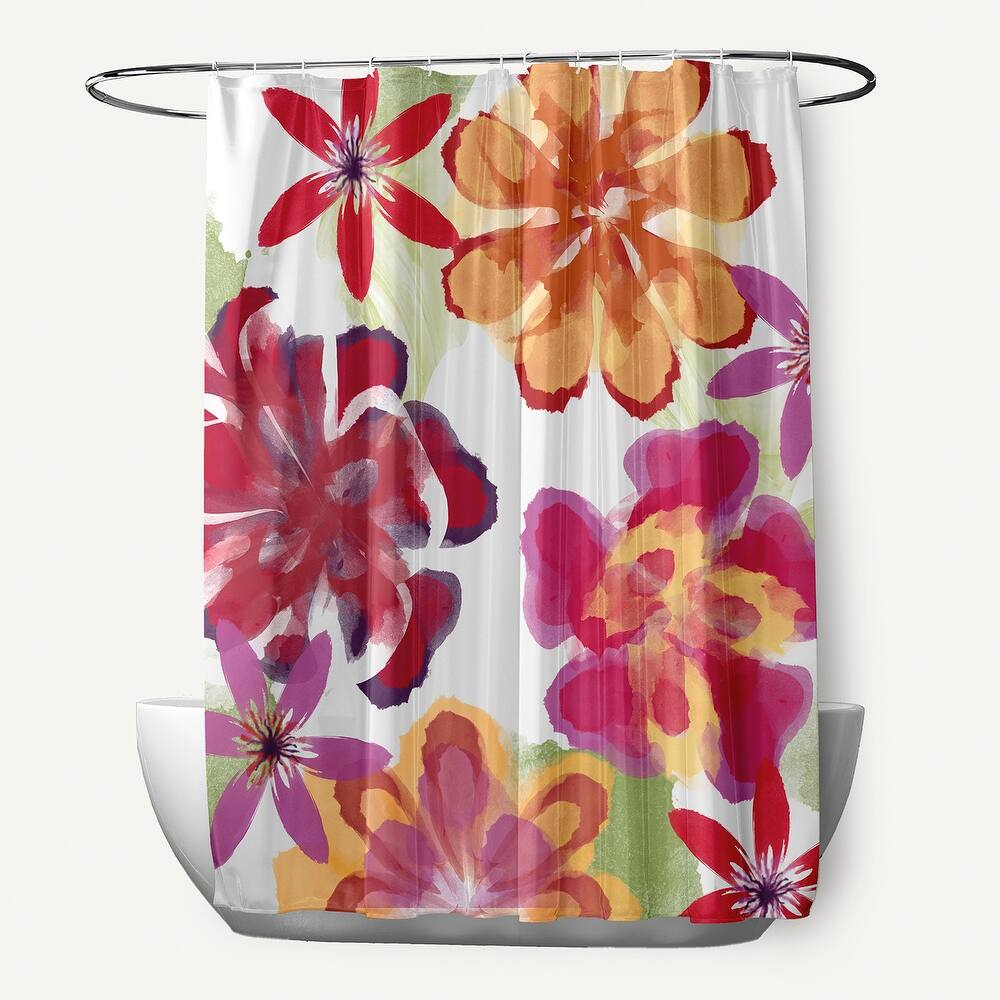 Ani Floral Print Shower Curtain