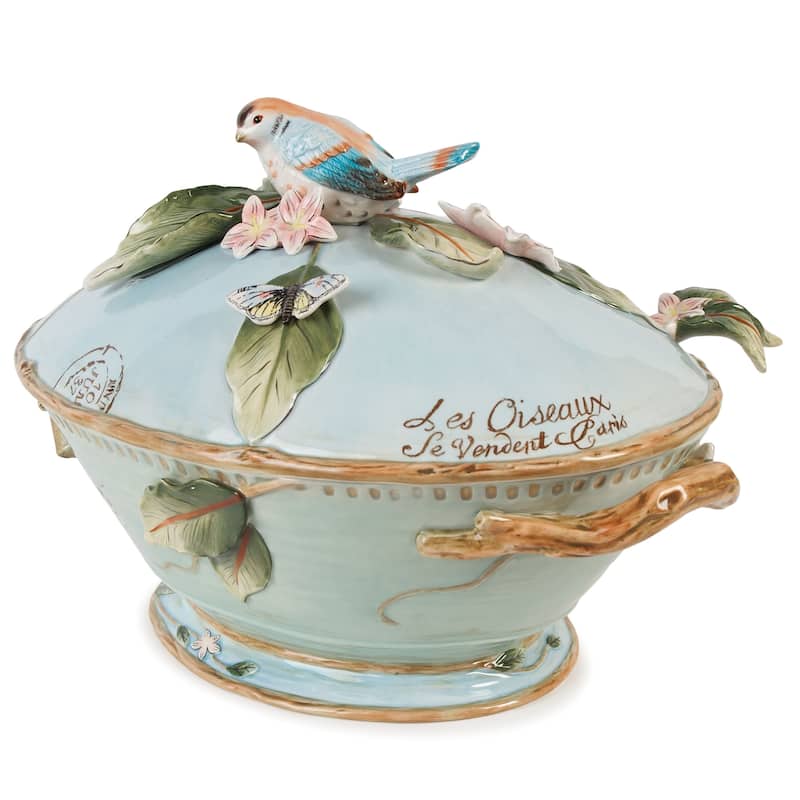Fitz and Floyd Toulouse Soup Tureen with Ladle, 3,5 Quarts