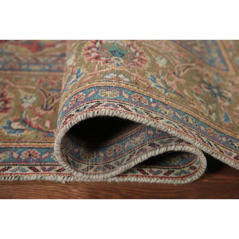 Kashan Vegetable Dye Persian Antique Area Rug Handmade Wool Carpet - 6'5" x 10'5"