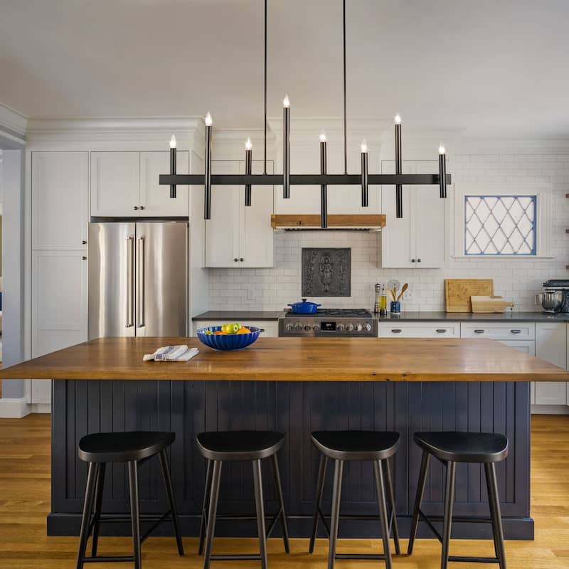 8-Light Modern Linear Candlestick Chandelier Kitchen Island Pendant Lighting