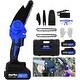 preview thumbnail 1 of 3, Power Chain Saws Mini Chainsaw Cordless Blue - Battery