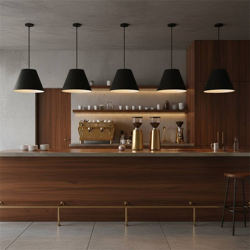 16" Diameter Integrated LED Black Pendant