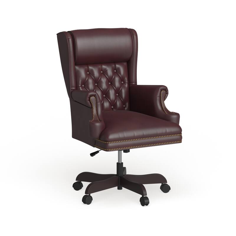 High Back Traditional Tufted LeatherSoft Executive Swivel Ergonomic Office Chair