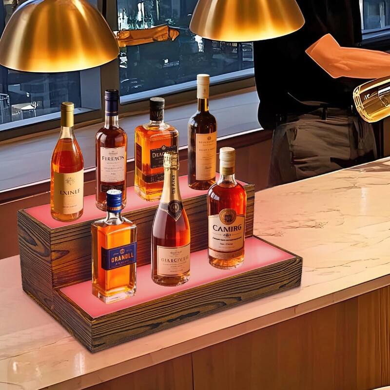 Wine Rack with LED Light - 16.1"D x 9.5"W x 5.9"H