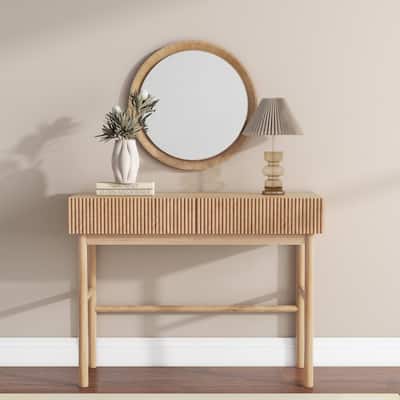Solid Wood Console Table with 2-Drawer