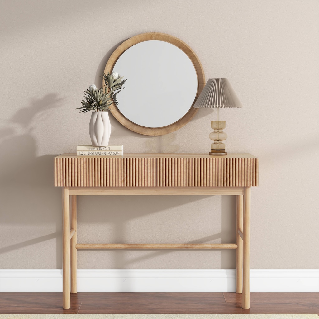 Solid Wood Console Table with 2-Drawer