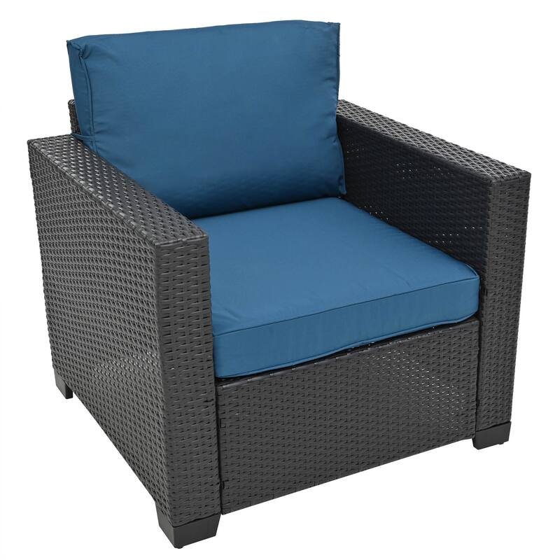 10-Piece Outdoor PE Rattan Cnversation Sectional Sofa Set with Storage Coffee Table and Waterproof Cushions