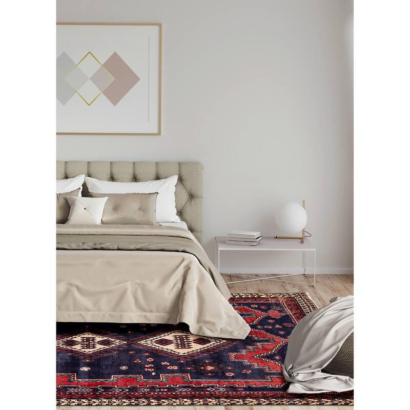 ECARPETGALLERY Hand-knotted Konya Anatolian Navy Wool Rug - 4'7 x 8'0