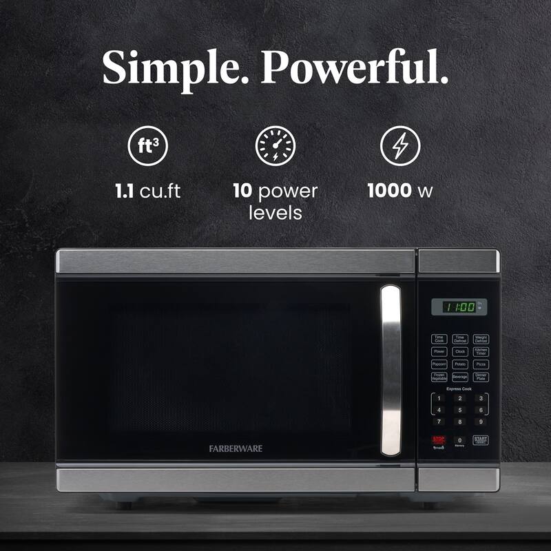 Farberware Professional FMO11AHTBKL 1.1 Cu. Ft. 1000Watt Microwave