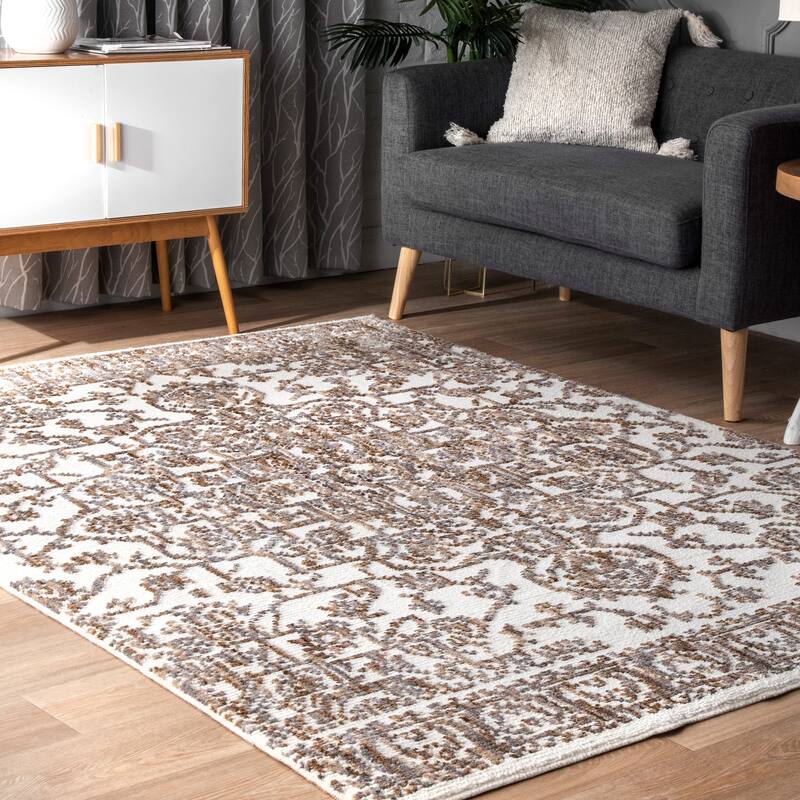 Nuloom Transitional Vintage Lavish Mayen Medallion Area Rug