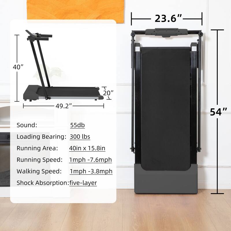 Walking Mat Treadmills Portable with LED Display Panel, Home Treadmills