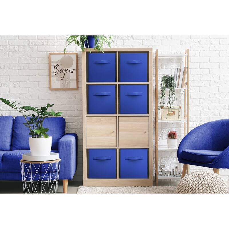 Sorbus Fabric Storage Bins 13" Foldable Cubes With Handles For Pantry, Cubbies, Toy And Closet Shelving Organization - 6Pk