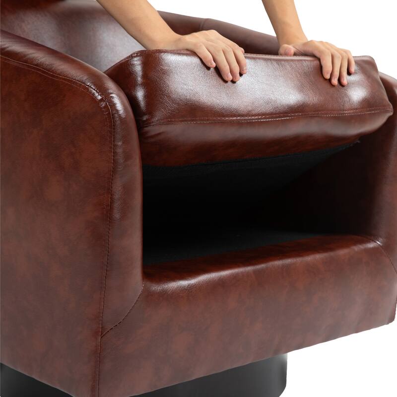 Round Barrel Armchair 360-Degree Swivel Accent Chairs