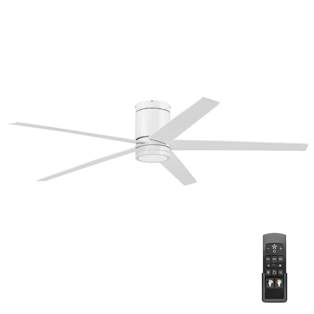 60" Honeywell Graceshire White Indoor Ceiling Fan with LED Light and Remote Control, 6-Speed BLDC Motor