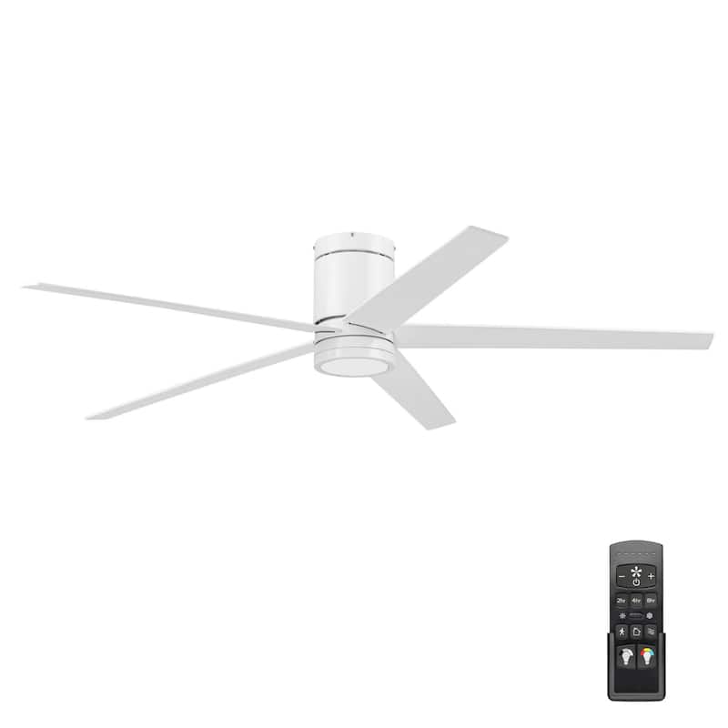 60" Honeywell Graceshire White Indoor Ceiling Fan with LED Light and Remote Control, 6-Speed BLDC Motor
