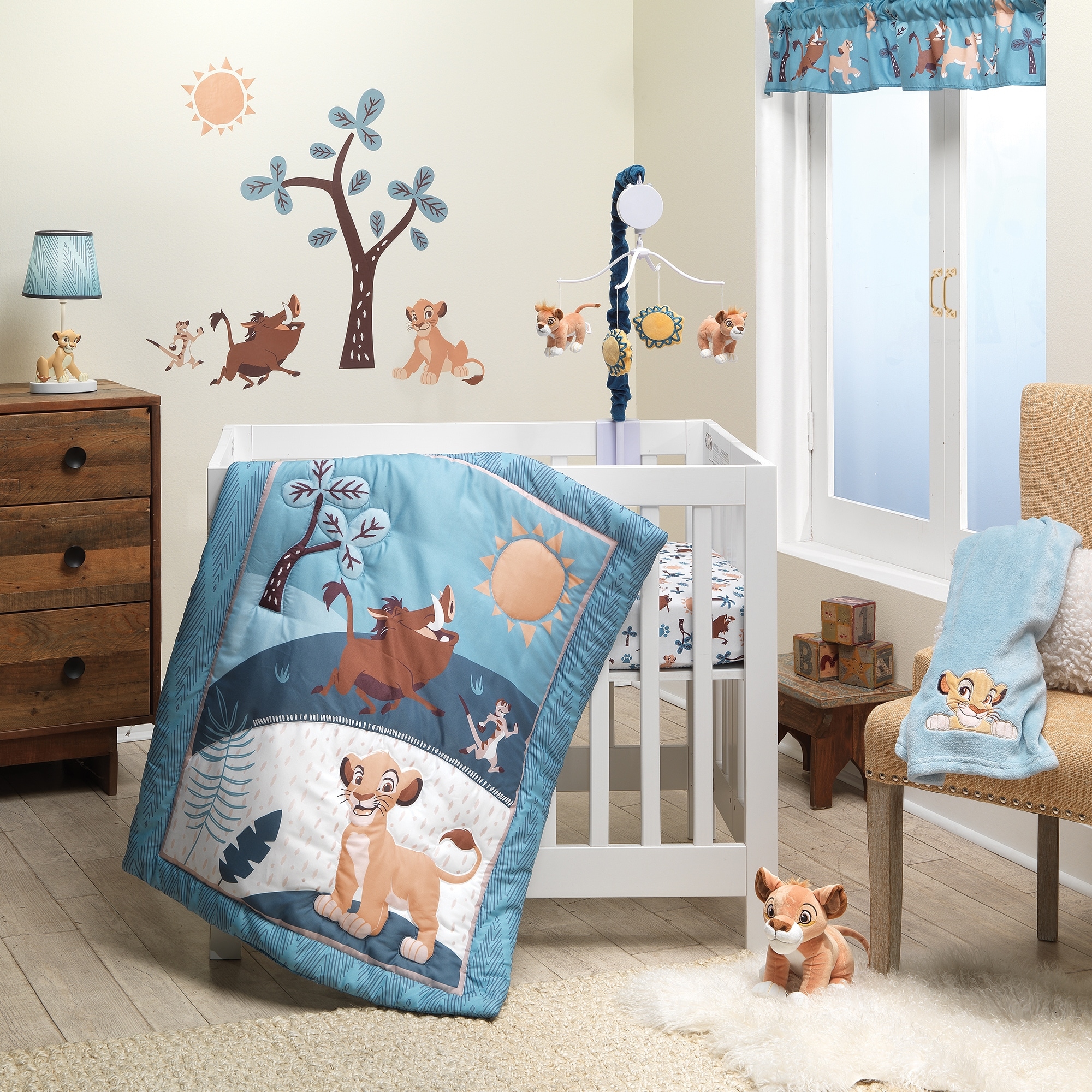 Multicolor Lambs & Ivy Lion King Adventure Fitted Crib Sheet 