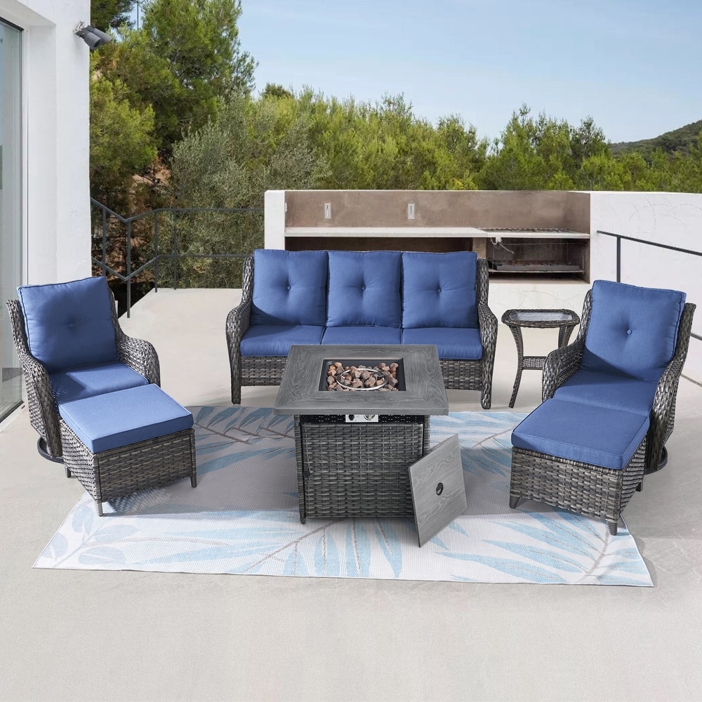 Gymojoy Outdoor Furniture Set with 50,000 BTU Fire Pit Table
