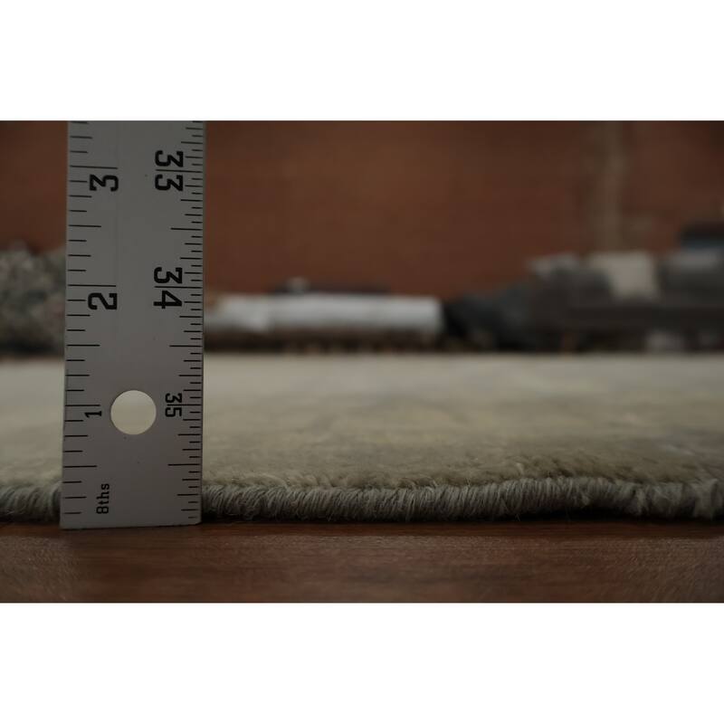 Hand Knotted Oriental 100% Wool Carpet Transitional All-Over Greys & Charcoal Khotan Area Rug - 9' 11'' X 8' 4''